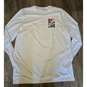Reel Life‎ Mens Long Sleeve UV Tee Size L Brilliant White Nwot